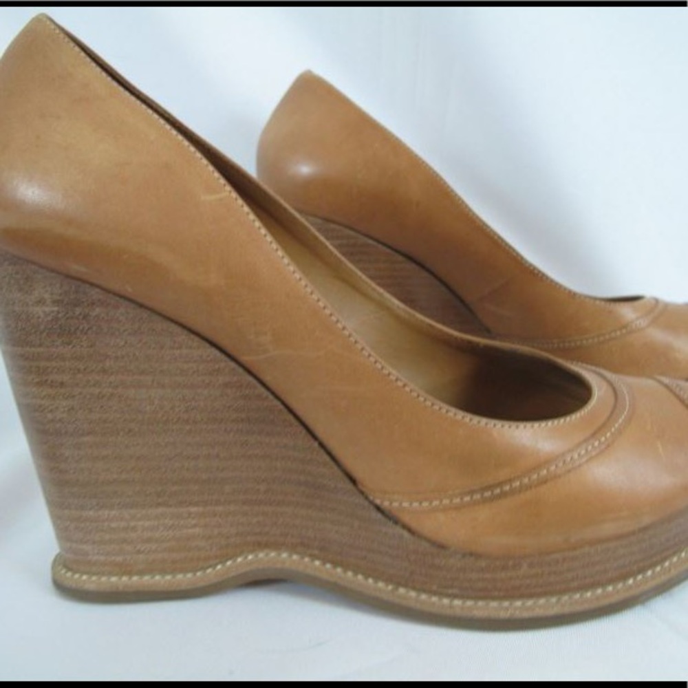 Michael Kors Vachette Peep Toe Wedge Shoes